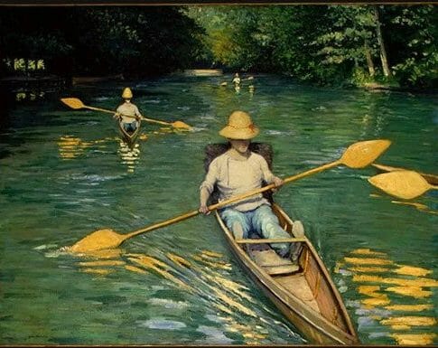Gustave Caillebotte est né en 1848 à Paris, et mort à Gennevilliers en 1894. Élève de l’Ecole des Beaux-Arts de Paris, il y rencontre Degas, Monet et Renoir.